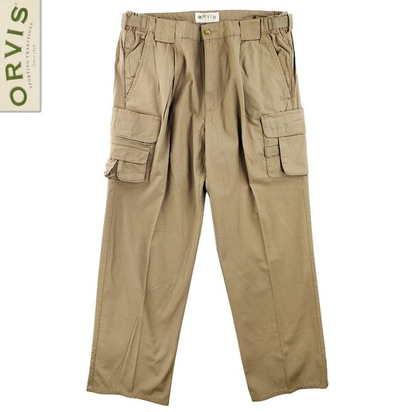 Orvis Vintage Cargo Pants Expedition Pockets Cotton Men 